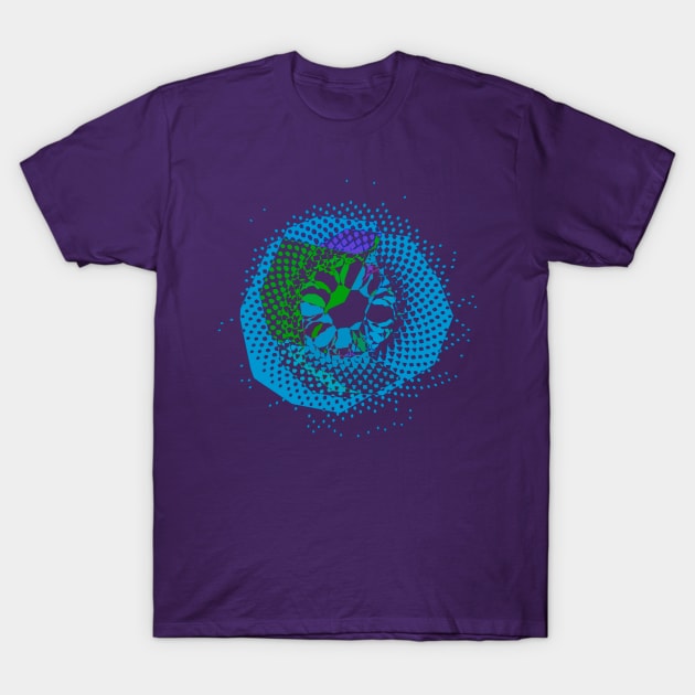 3D Crystal Phyllotaxis Flower T-Shirt by quasicrystals